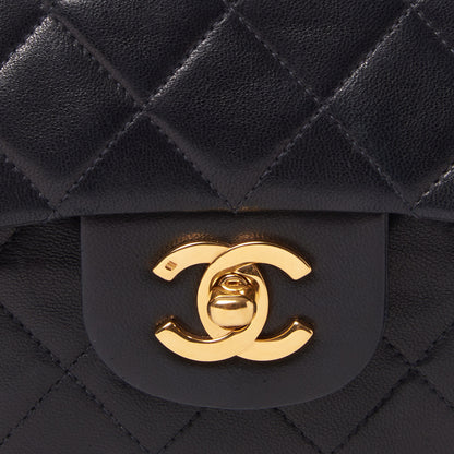 Chanel Lambskin Quilted Medium Double Flap Black 7 of 9