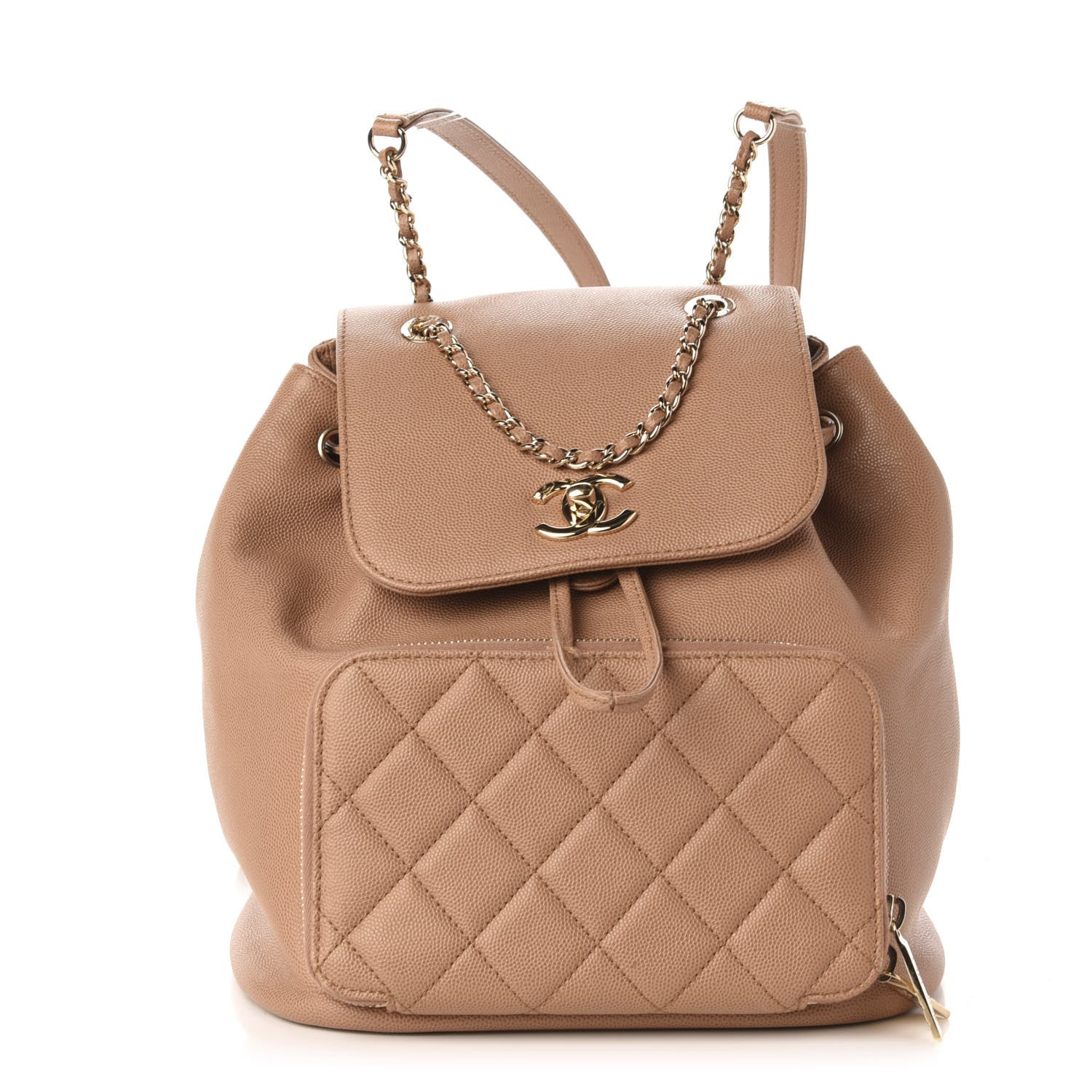 Chanel Caviar Quilted Business Affinity Backpack Beige 1 of 10