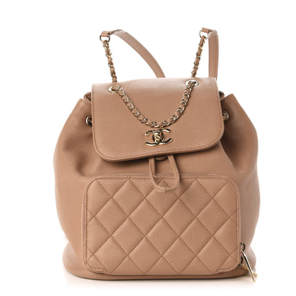 Chanel Caviar Quilted Business Affinity Backpack Beige 1 of 10