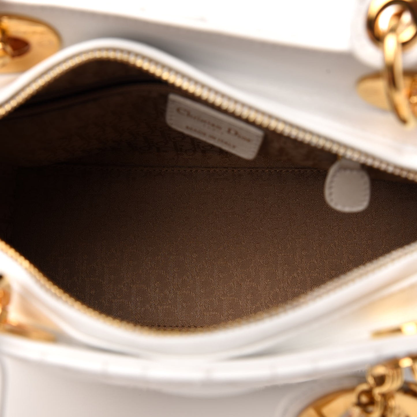 Lambskin Cannage Medium Lady Dior White