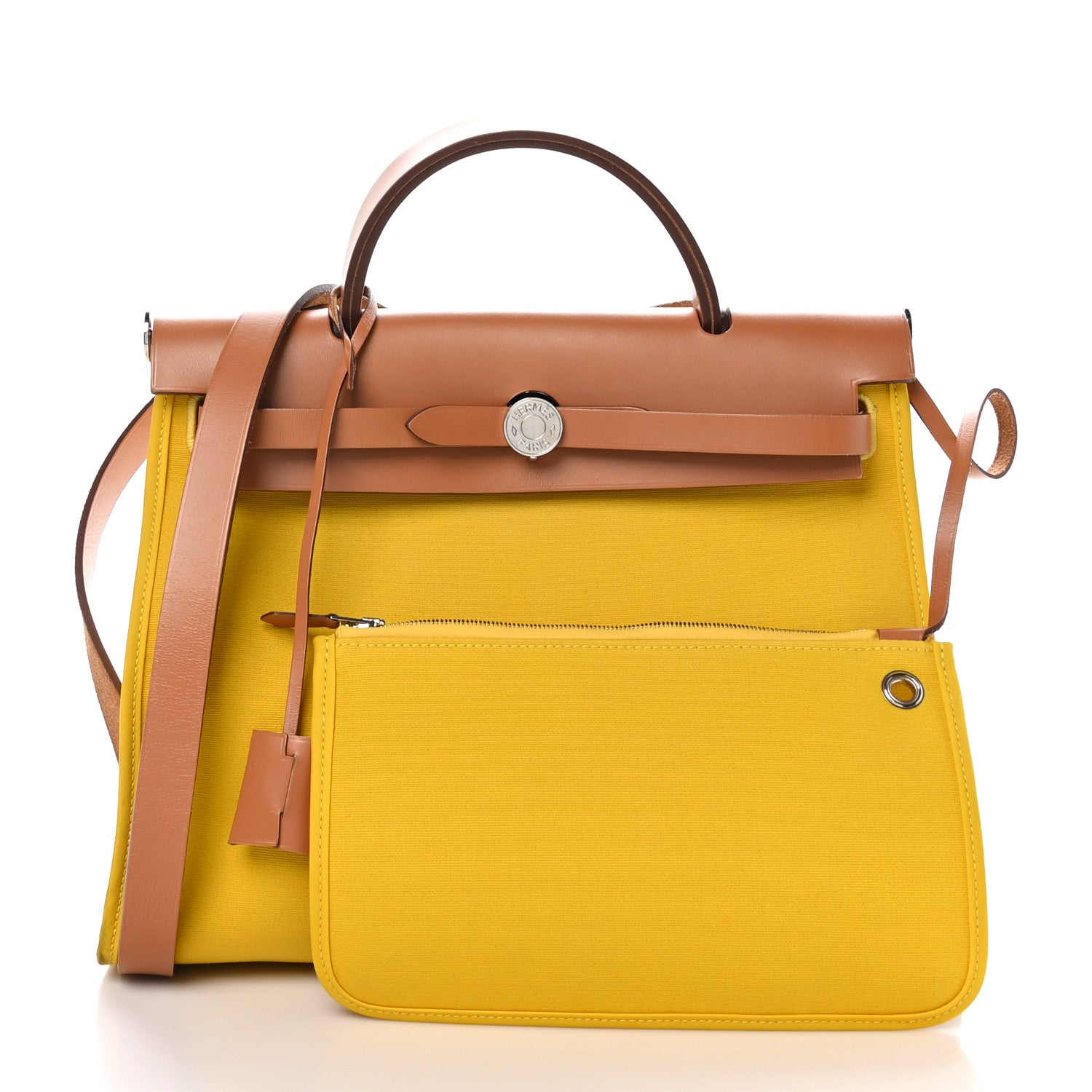 Hermes Vache Hunter Toile Herbag Zip 31 PM Lime Naturel 3 of 10