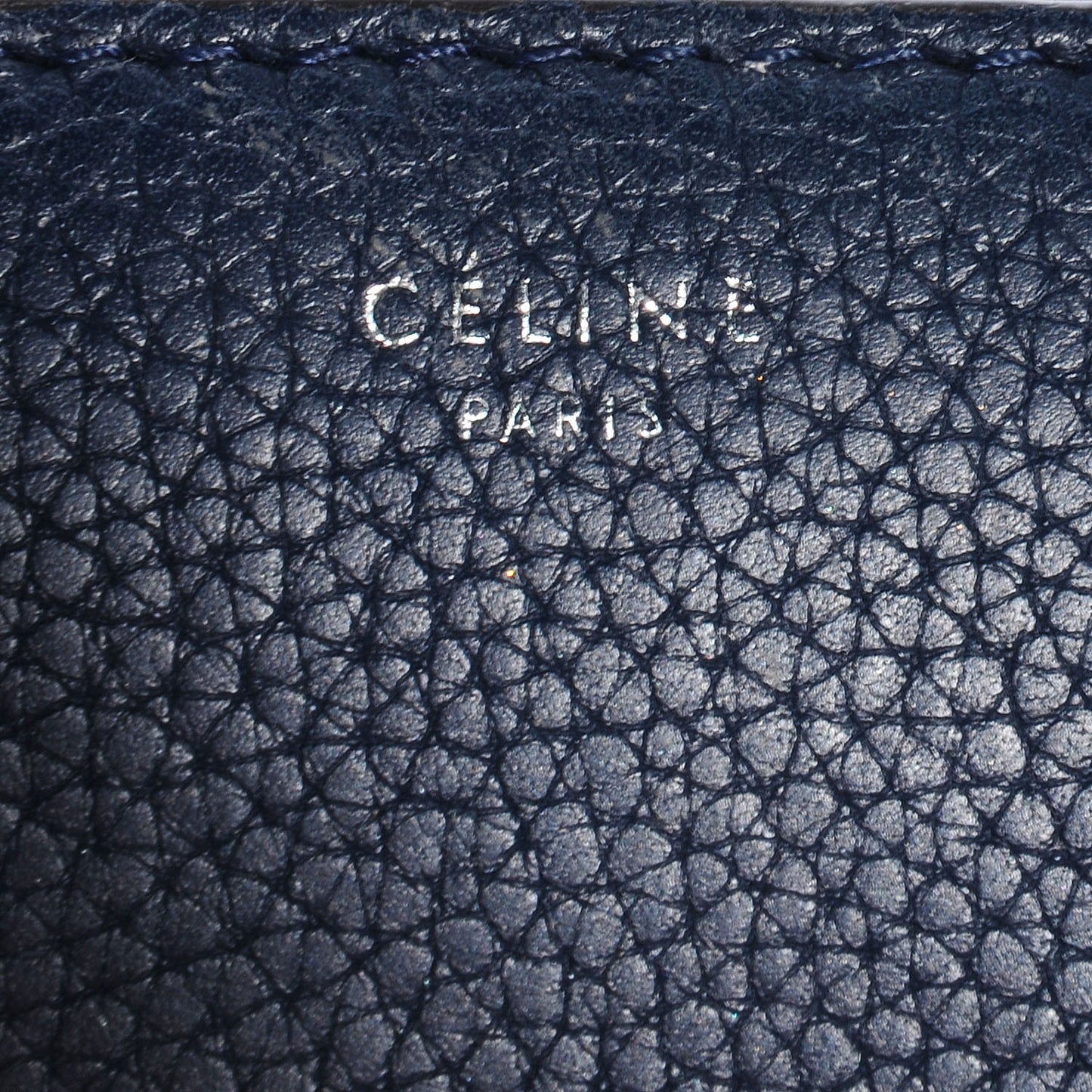 Drummed Calfskin Zip Around Wallet Navy
