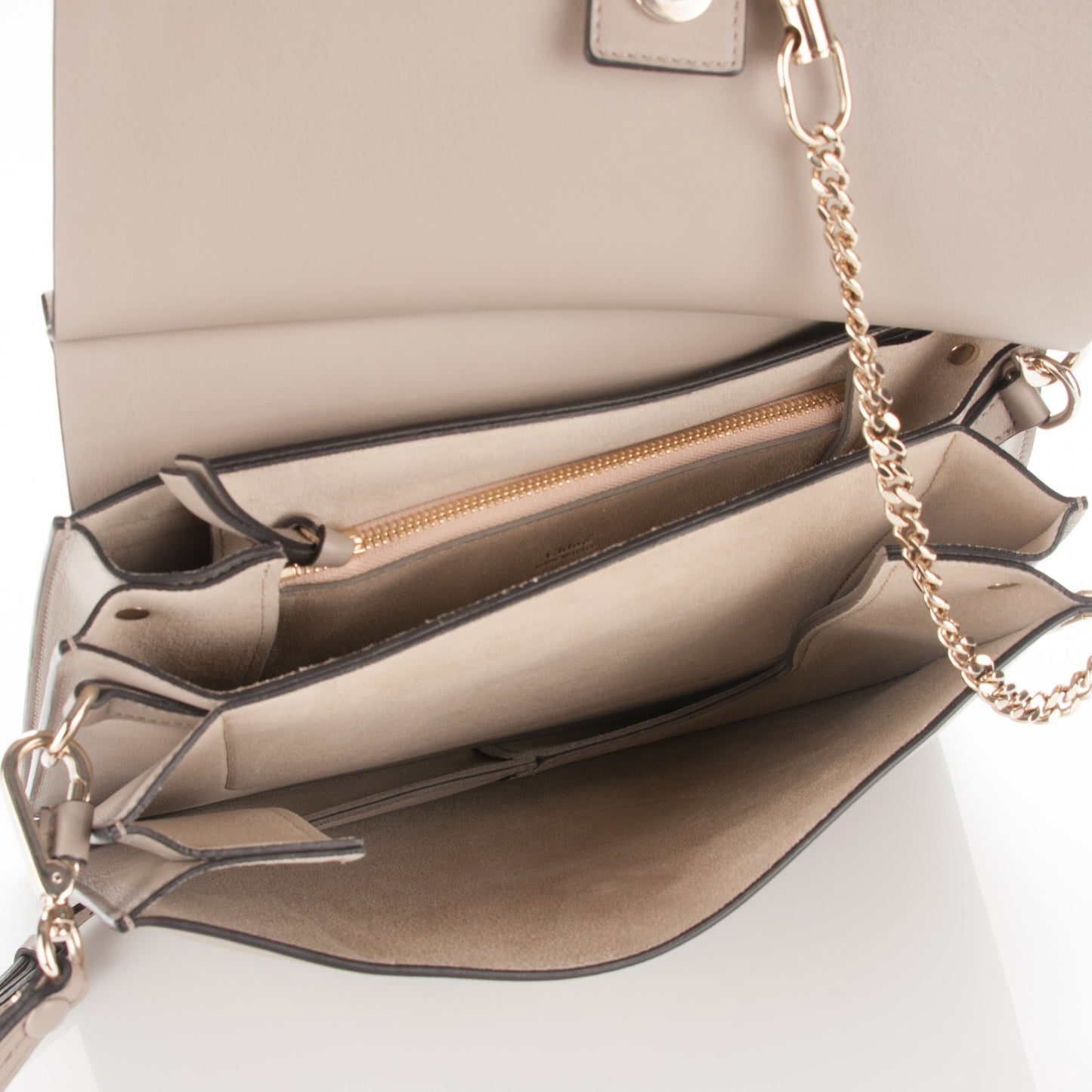 Calfskin Suede Medium Faye Shoulder Bag Motty Grey