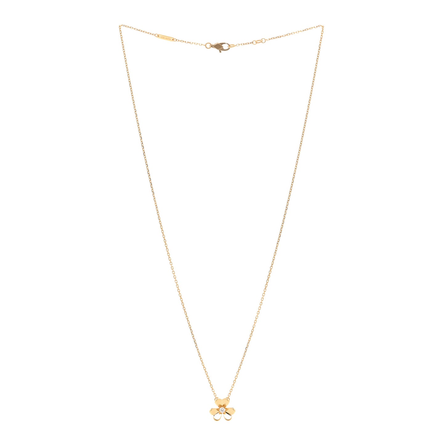 18K Yellow Gold Diamond Mini Frivole Pendant Necklace