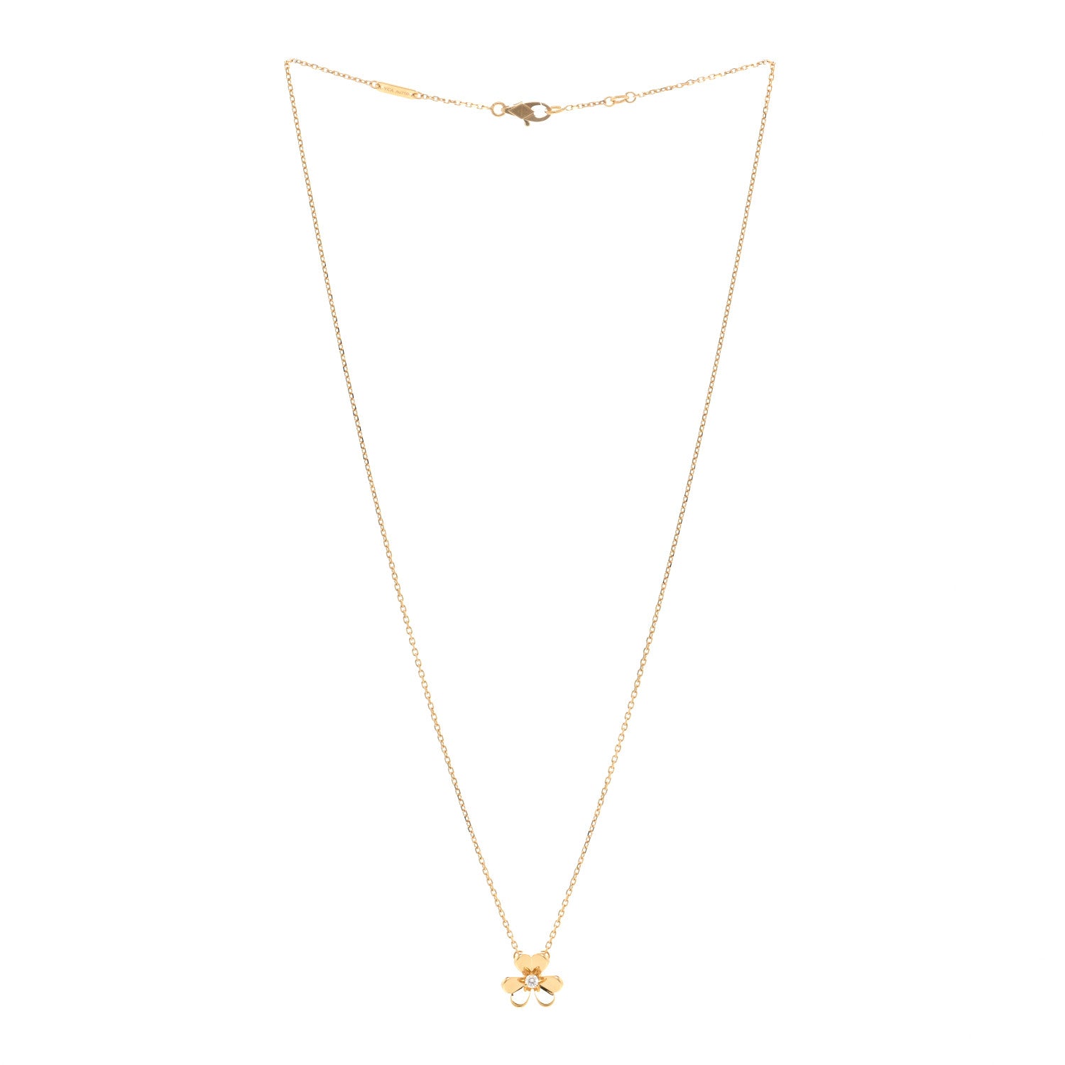 Van Cleef & Arpels 18K Yellow Gold Diamond Mini Frivole Pendant Necklace 3 of 5