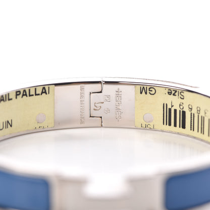 Hermes Enamel Narrow Clic Clac H Bracelet GM Bleu Turquin 4 of 4