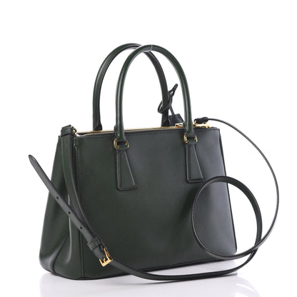 Prada Saffiano Small Galleria Double Zip Tote Smeraldo 2 of 12
