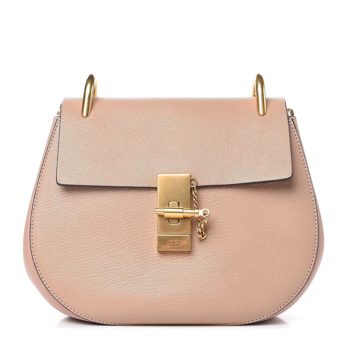 Grained Goatskin Drew Shoulder Bag Biscotti Beige