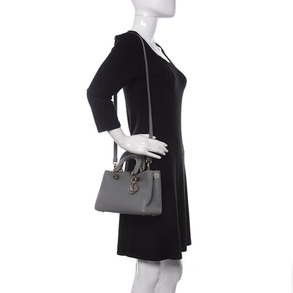 Christian Dior Calfskin Mini Diorissimo Tote Gris 2 of 9