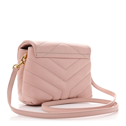 Saint Laurent Calfskin Y Quilted Monogram Toy Loulou Crossbody Bag Tender Pink 3 of 13