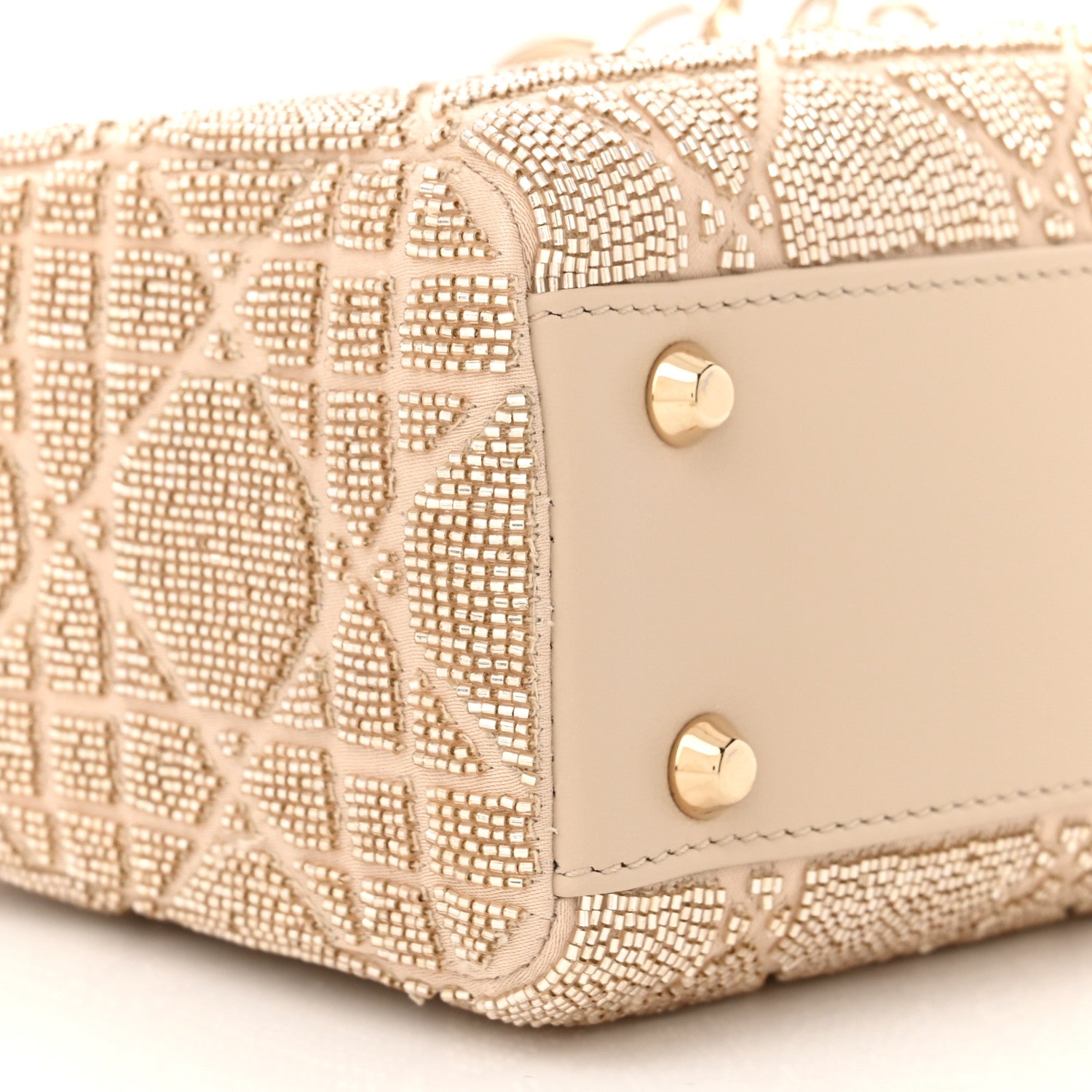 Christian Dior Lambskin Cannage Beaded Embroidered Mini Lady Dior Caramel Beige 9 of 10