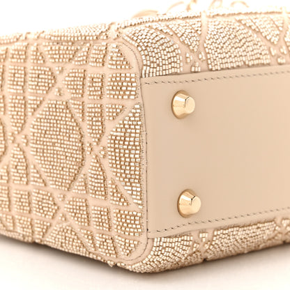 Christian Dior Lambskin Cannage Beaded Embroidered Mini Lady Dior Caramel Beige 9 of 10