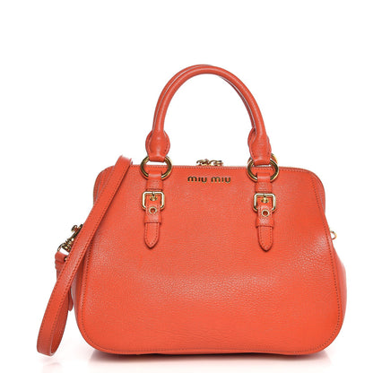 Miu Miu Goatskin Madras Bauletto Orange 1 of 9