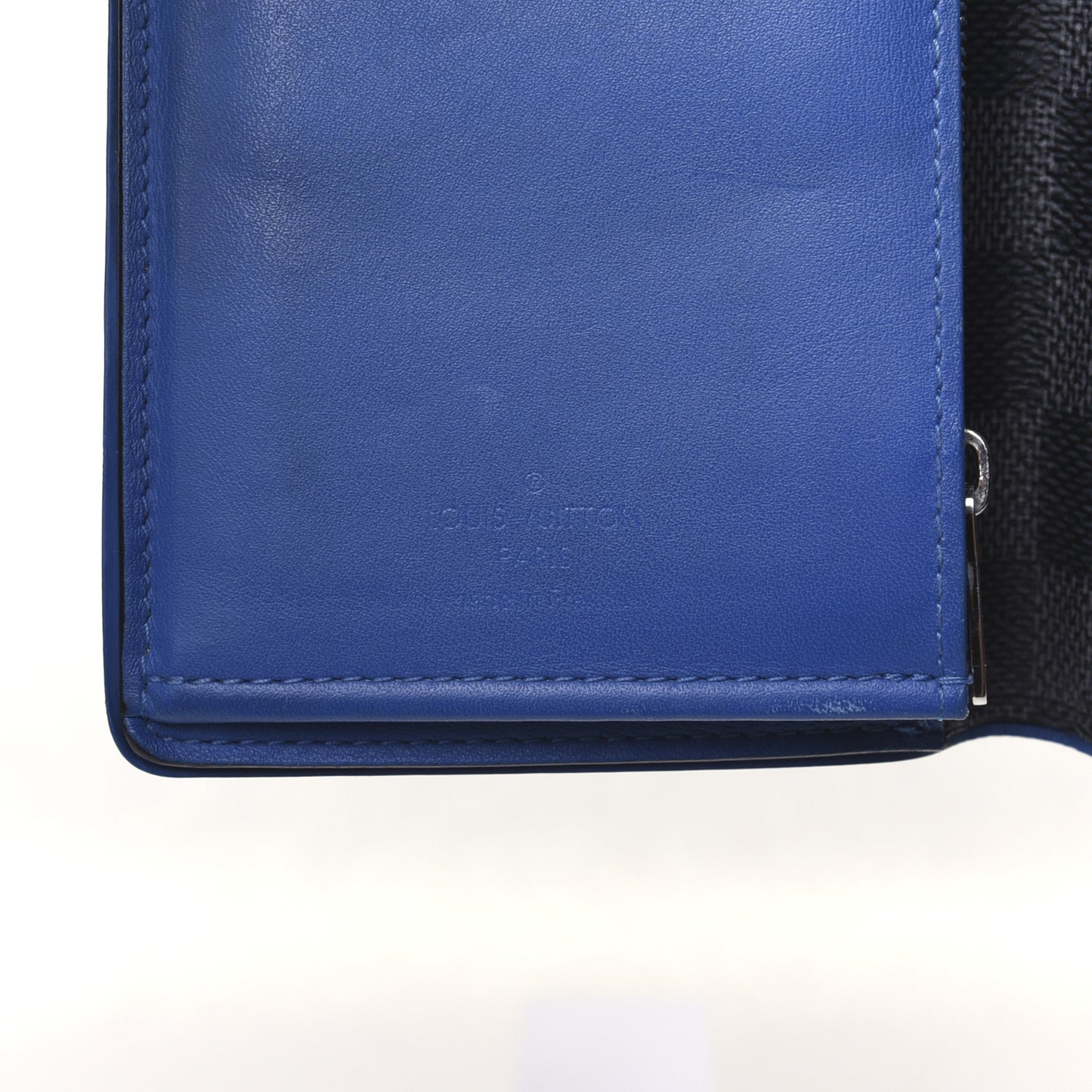Damier Graphite Brazza Wallet Bleu Neon
