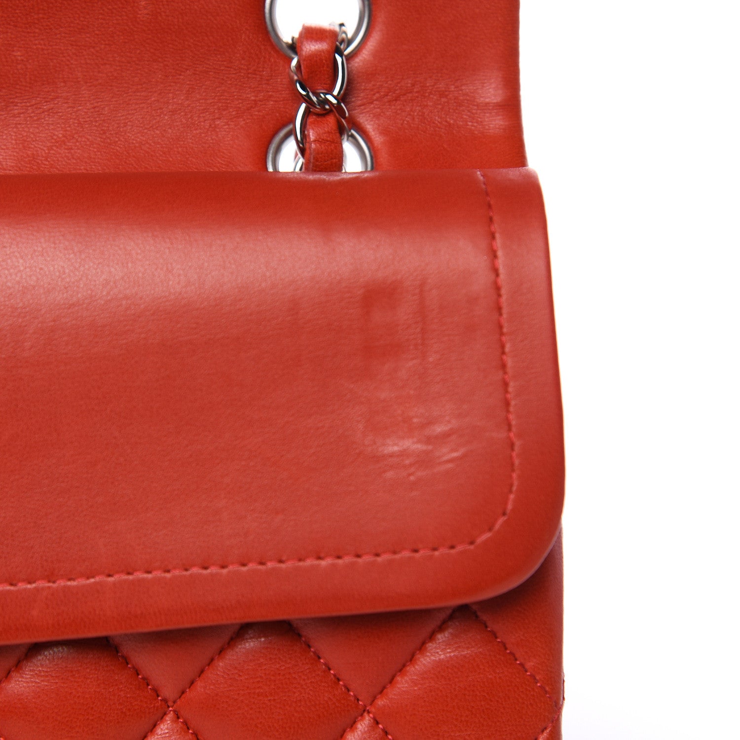 Chanel Lambskin Quilted Medium Double Flap Red 12 of 19