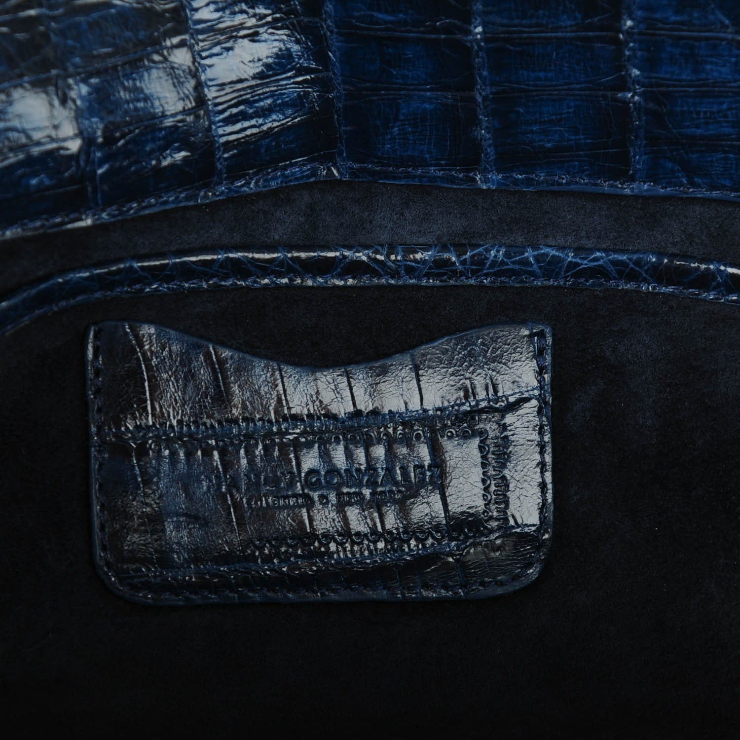 Nancy Gonzalez Glossy Crocodile Foldover Clutch Blue 6 of 7