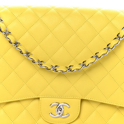 Chanel Caviar Quilted Maxi Single Flap Yellow 9 of 12