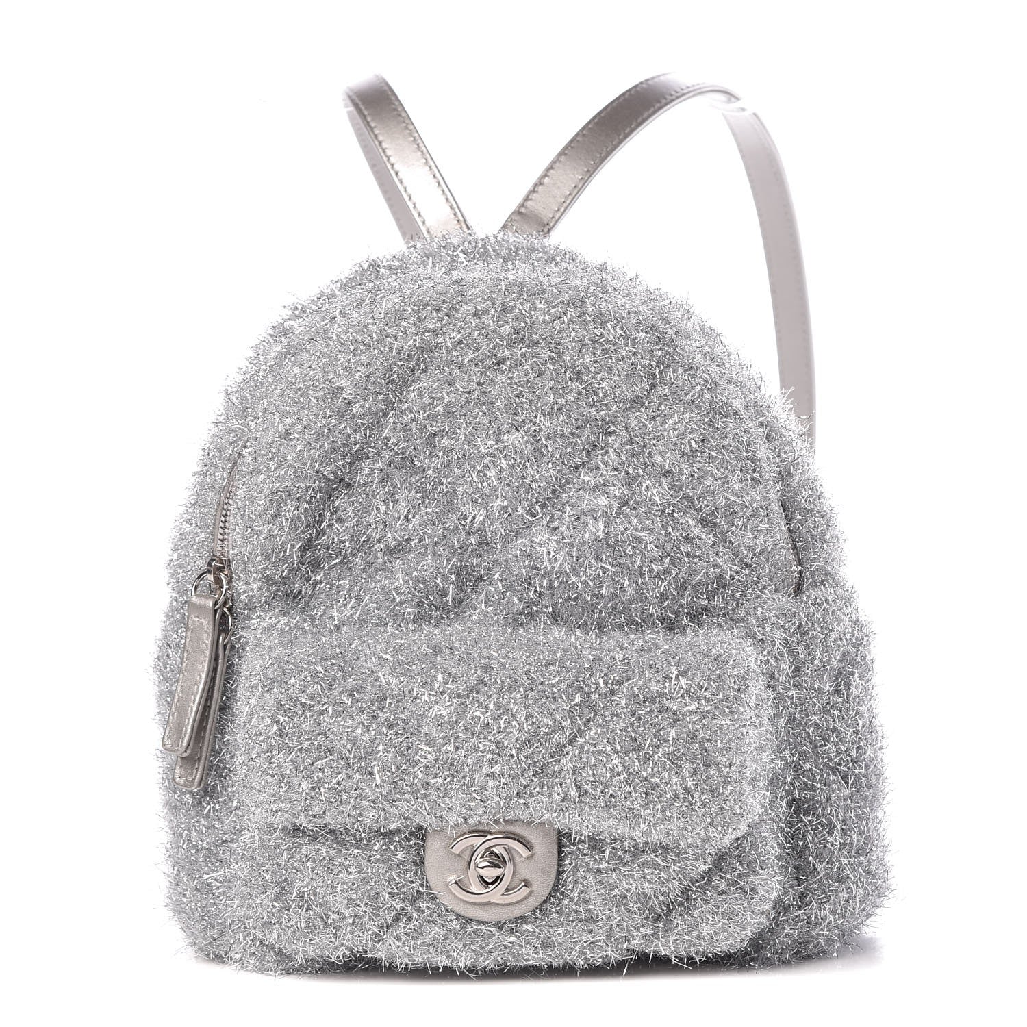 Chanel Lurex Knit Mini Pluto Glitter Backpack Grey 1 of 7
