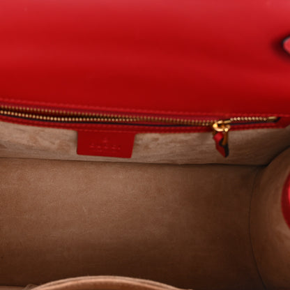 Gucci Calfskin Medium Sylvie Top Handle Bag Hibiscus Red 5 of 10