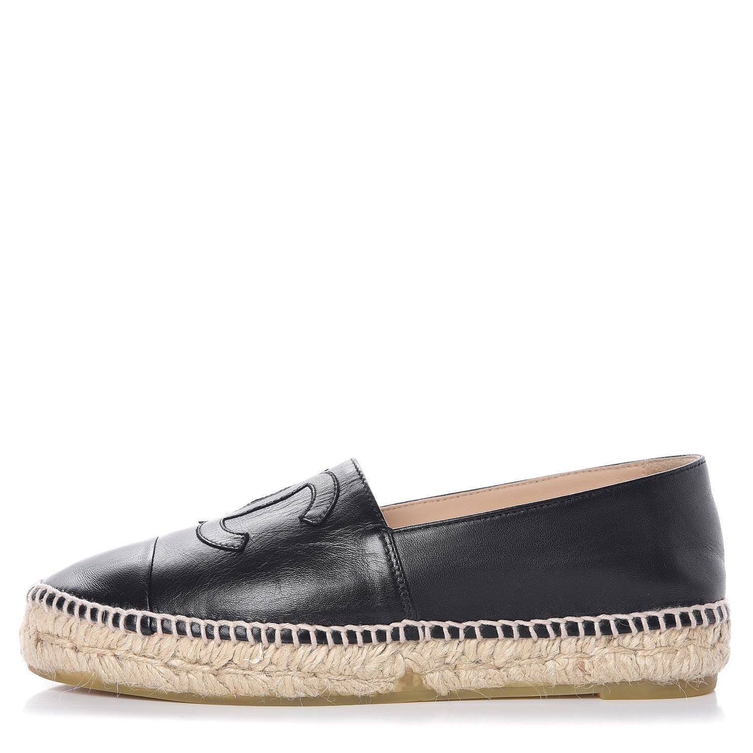 Chanel Lambskin CC Espadrilles 36 Black 1 of 9