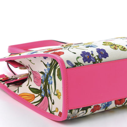 Gucci Canvas Medium Flora Tote Fuchsia 5 of 9