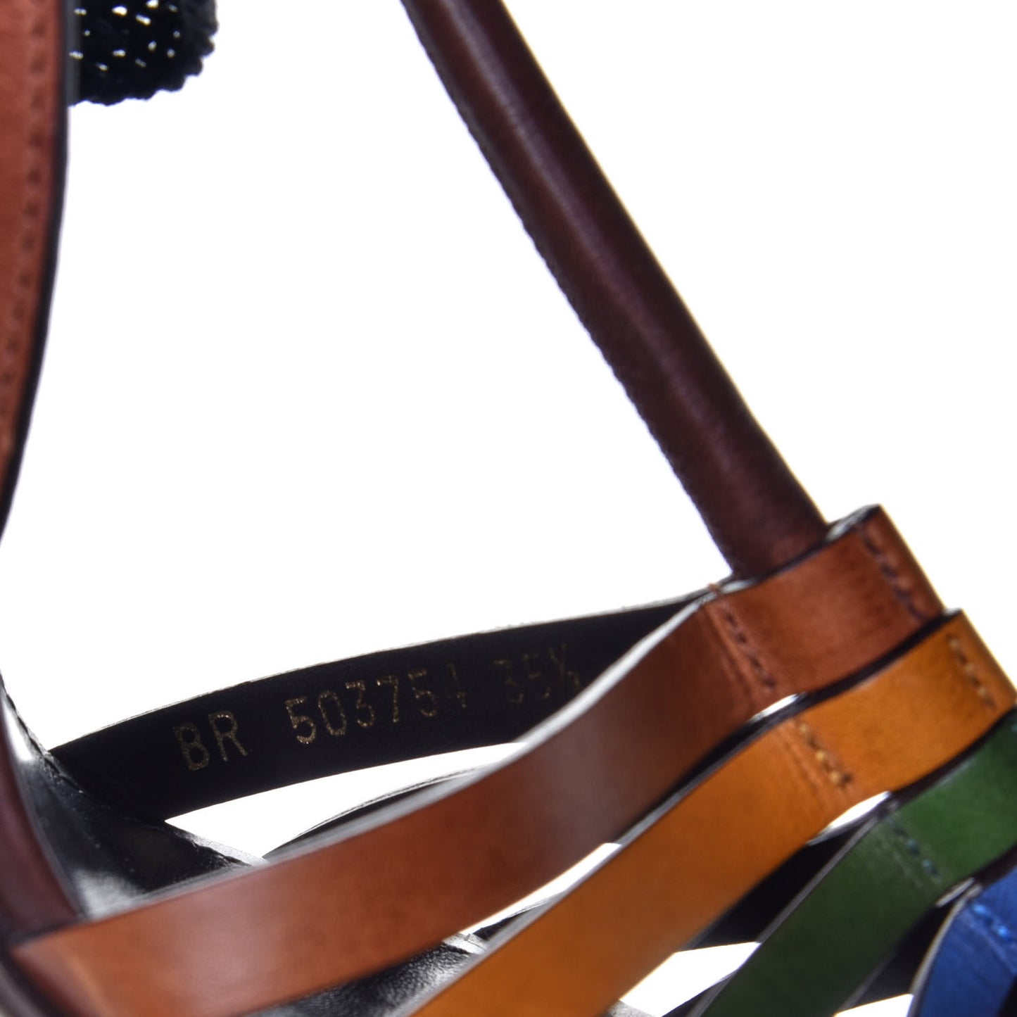 Calfskin Majorelle 105 Lace Up Convertible Pumps 35.5 Multicolor