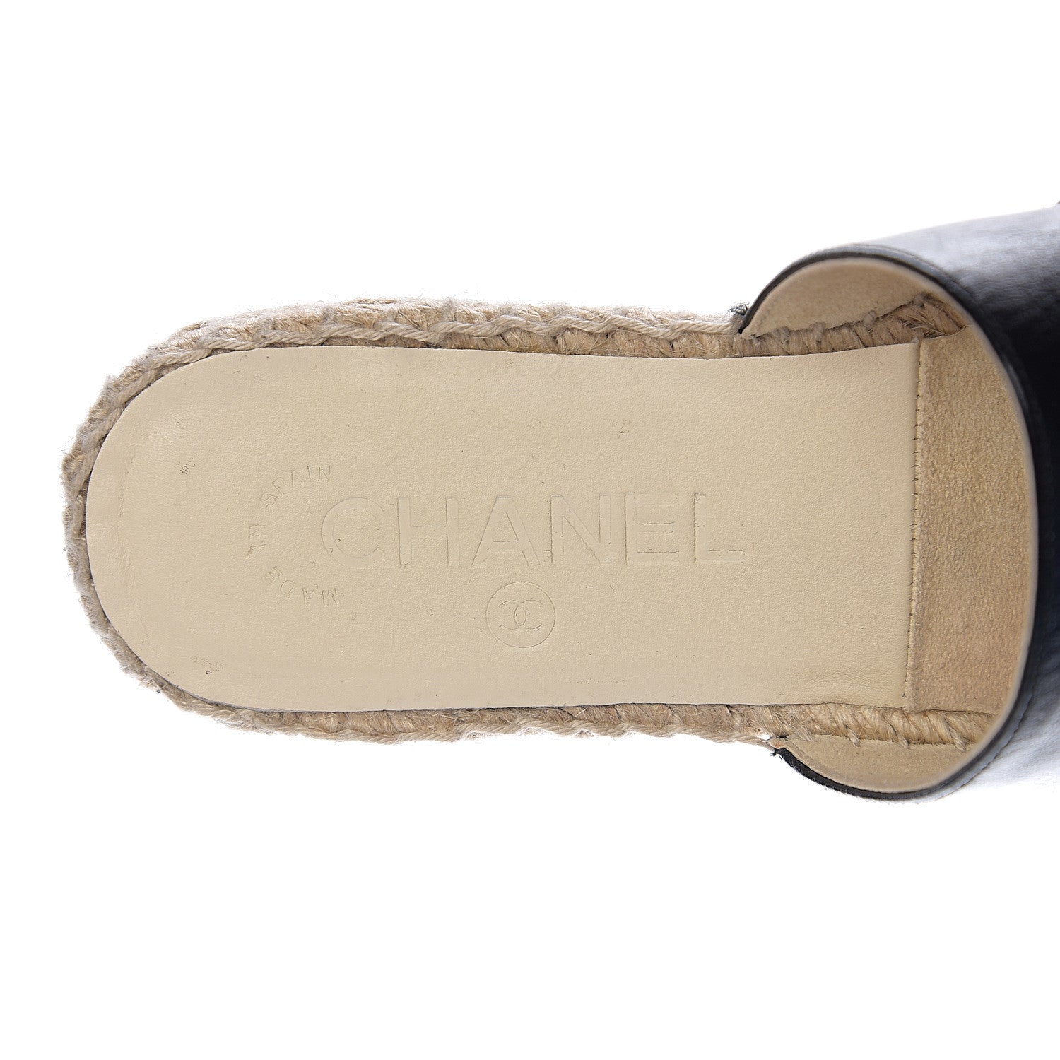 Chanel Goatskin Patent CC Espadrille Mules 35 Black 6 of 11