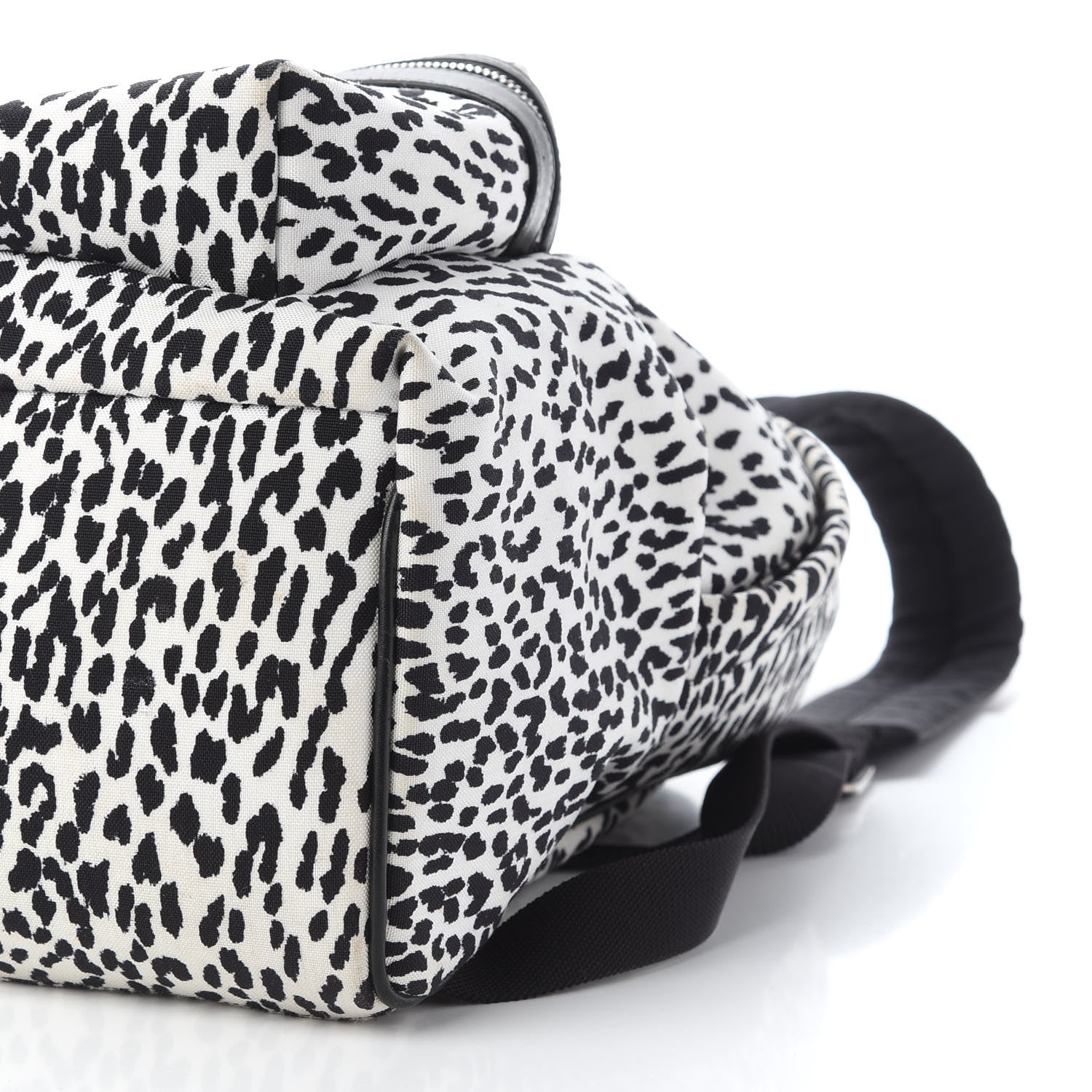 Saint Laurent Printed Canvas Leopard Print Hunting Backpack White Black 8 of 8