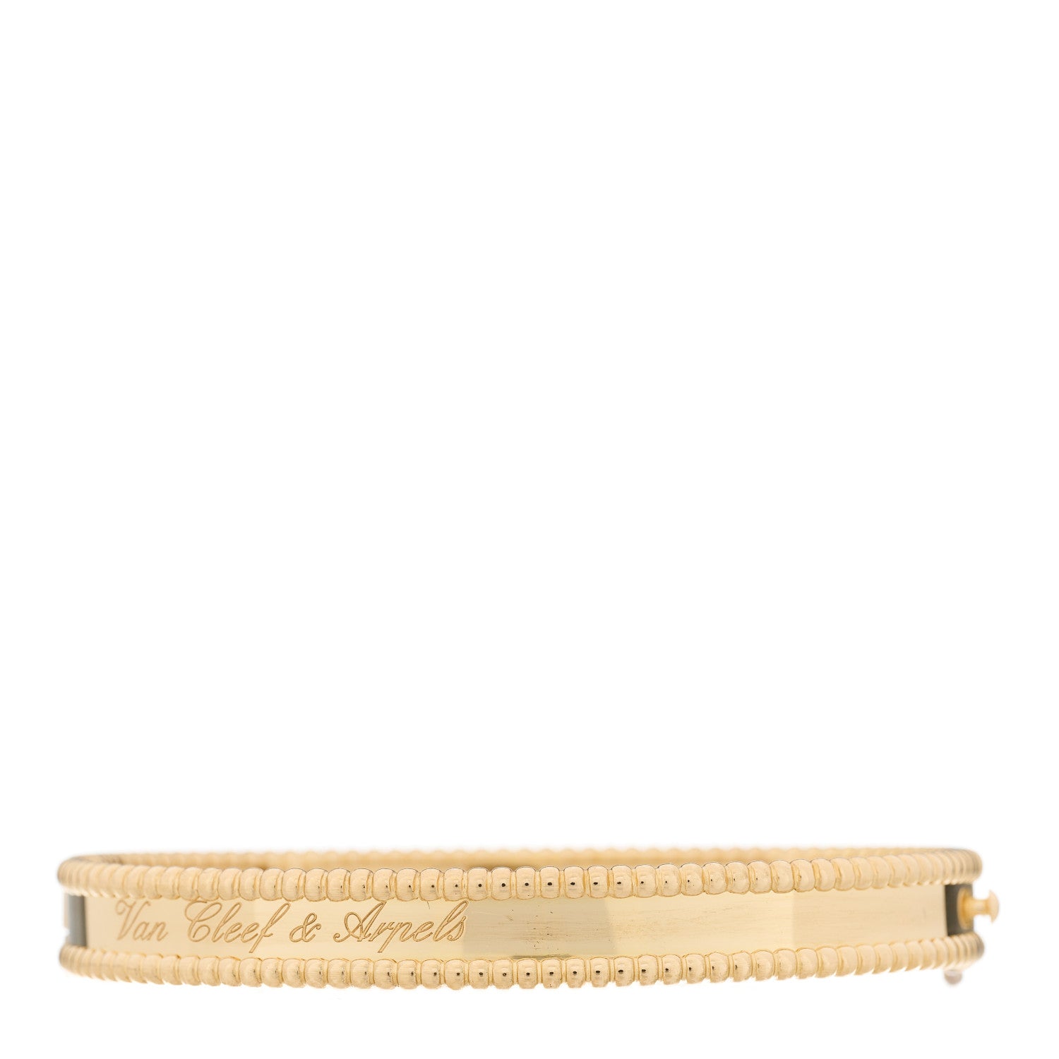 Van Cleef & Arpels 18K Yellow Gold Perlee Signature Bangle Bracelet M 1 of 3