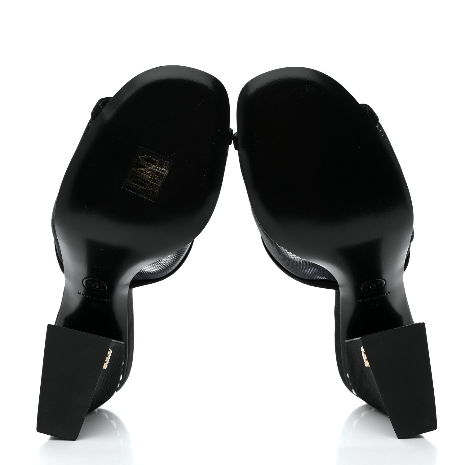 Chanel Mesh Suede Calfskin Pearl Mule 39 Black 5 of 8