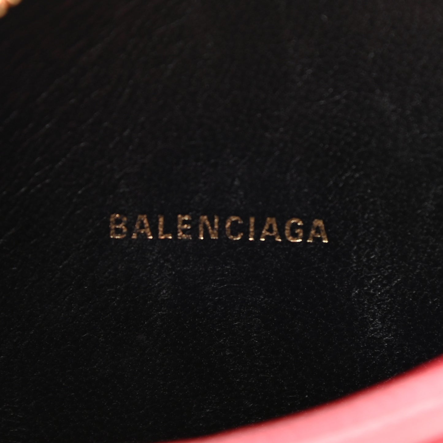 Signature Grained Calfskin Logo XS Ville Camera Bag Rouge Lantern Black