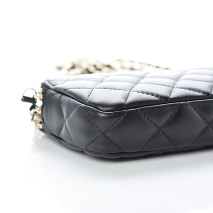 Chanel Lambskin Quilted Small Clutch With Chain Black 9 of 11