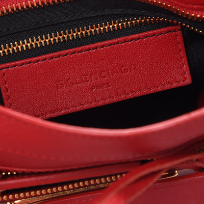 Balenciaga Chevre Gold Metallic Edge Hardware Mini City Rouge Grenade 6 of 12