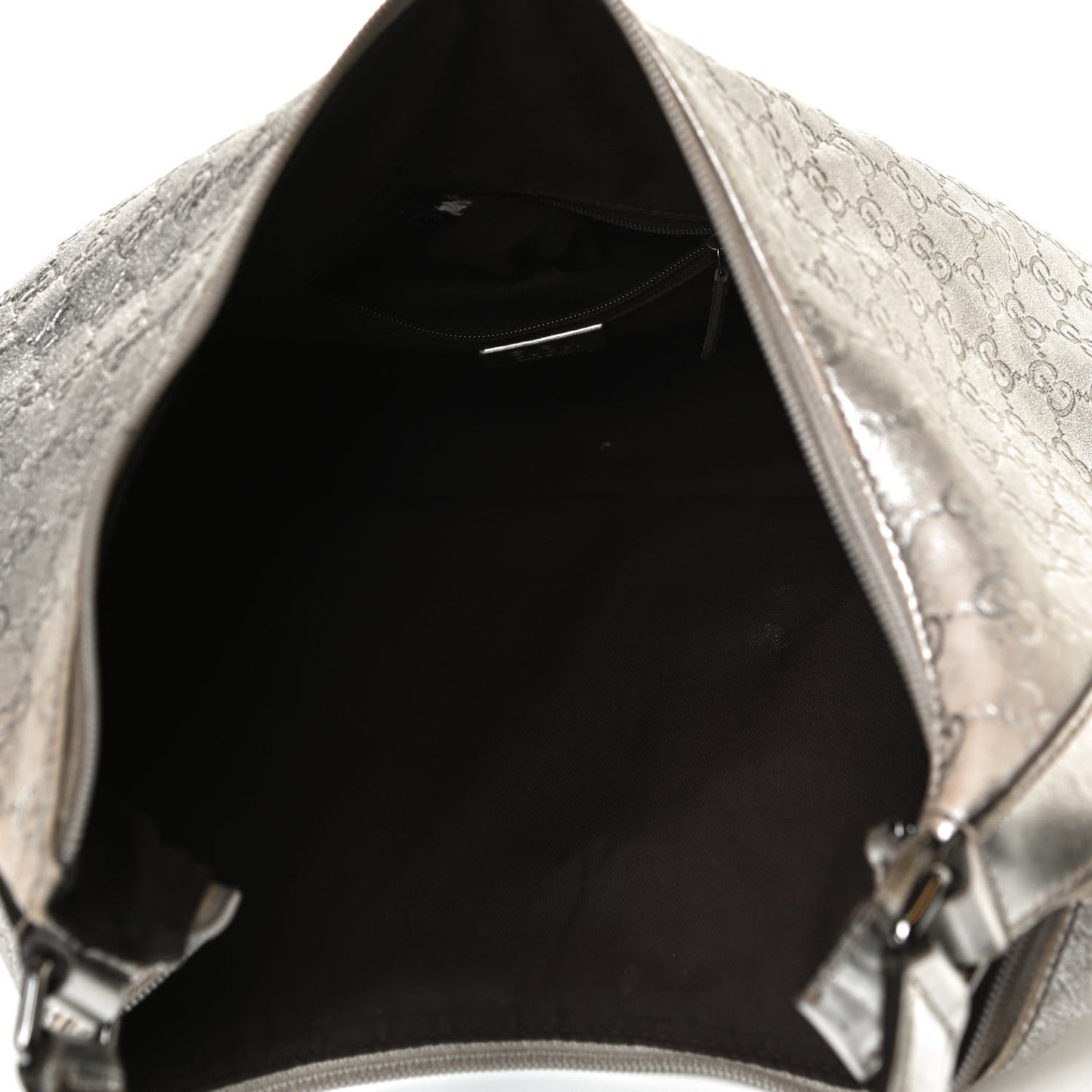 Metallic Guccissima Hobo Silver