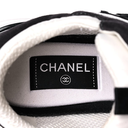 Chanel Nylon Suede Calfskin CC Sneakers 39 White Dark Grey 7 of 9
