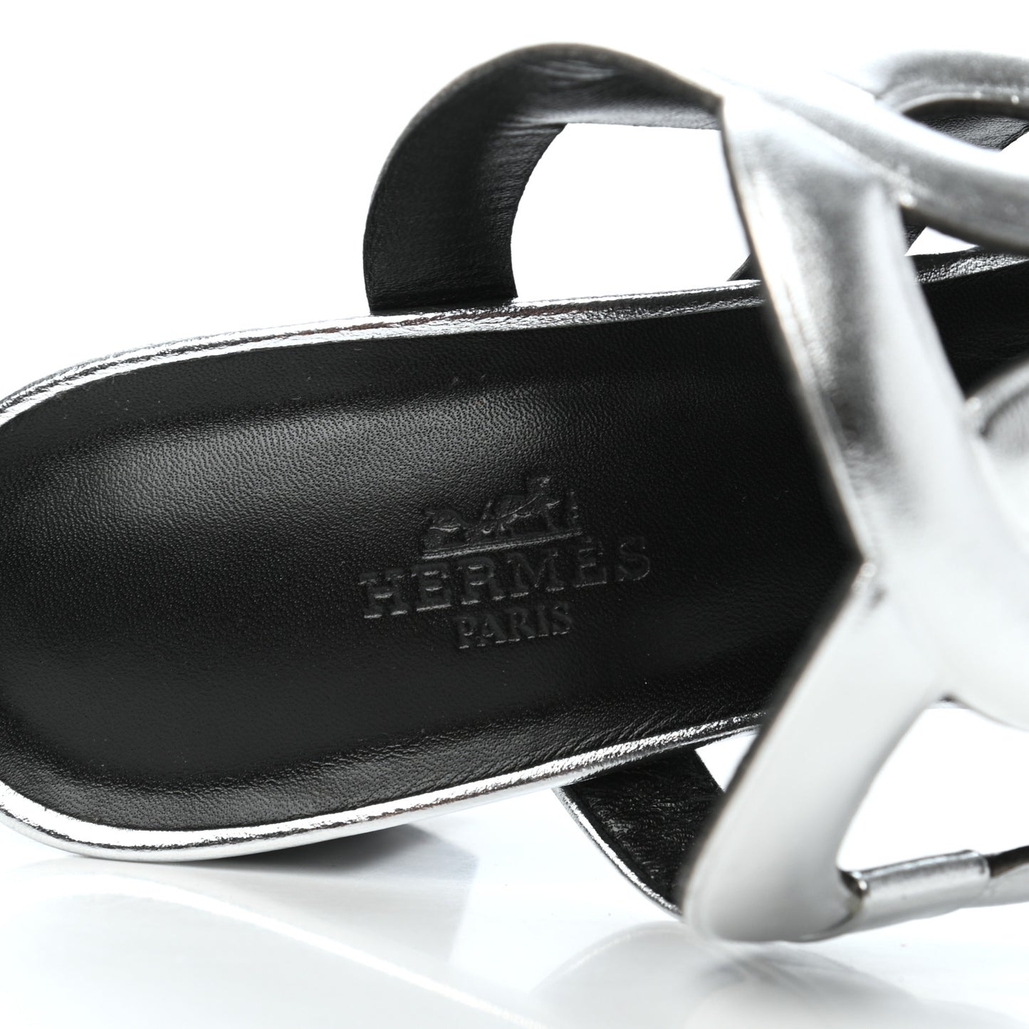 Metallic Nappa Bikini Sandals 39 Argent