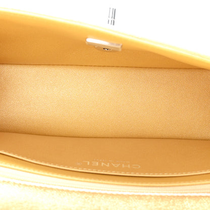 Chanel Metallic Caviar Quilted Top Handle East West Flap Gold 5 of 11