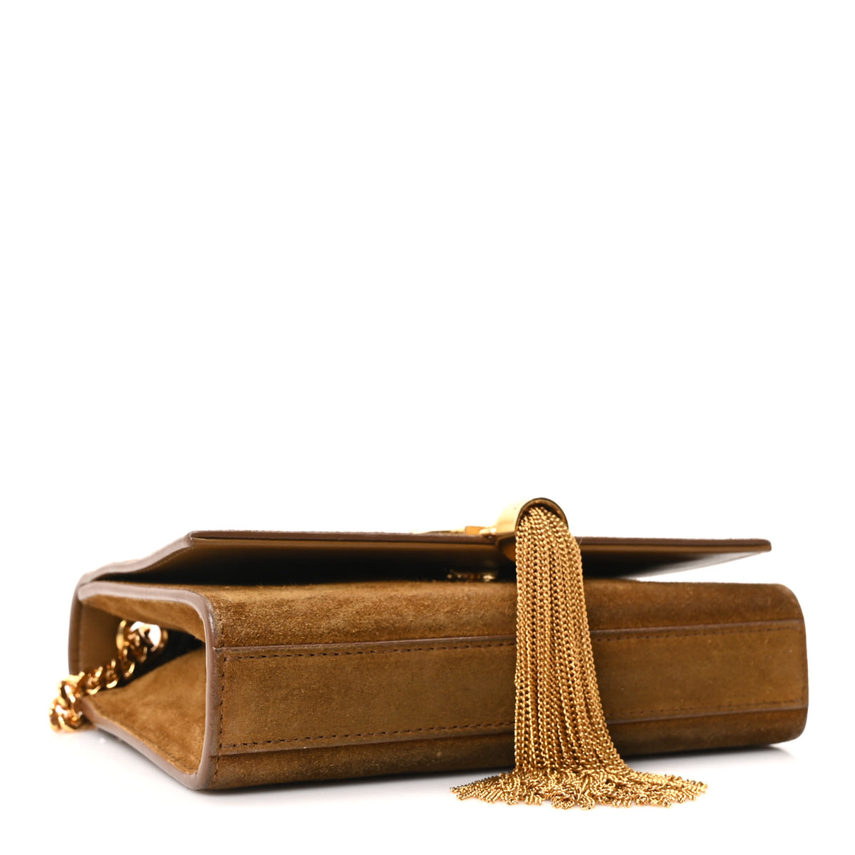 Saint Laurent Suede Small Classic Monogram Kate Tassel Satchel Light Ochre 4 of 10