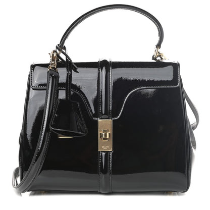 Celine Patent Calfskin Small 16 Top Handle Bag Black 1 of 13