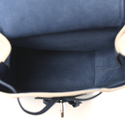 Louis Vuitton Calfskin Lockme Mini Backpack Blue Jean Creme 5 of 9