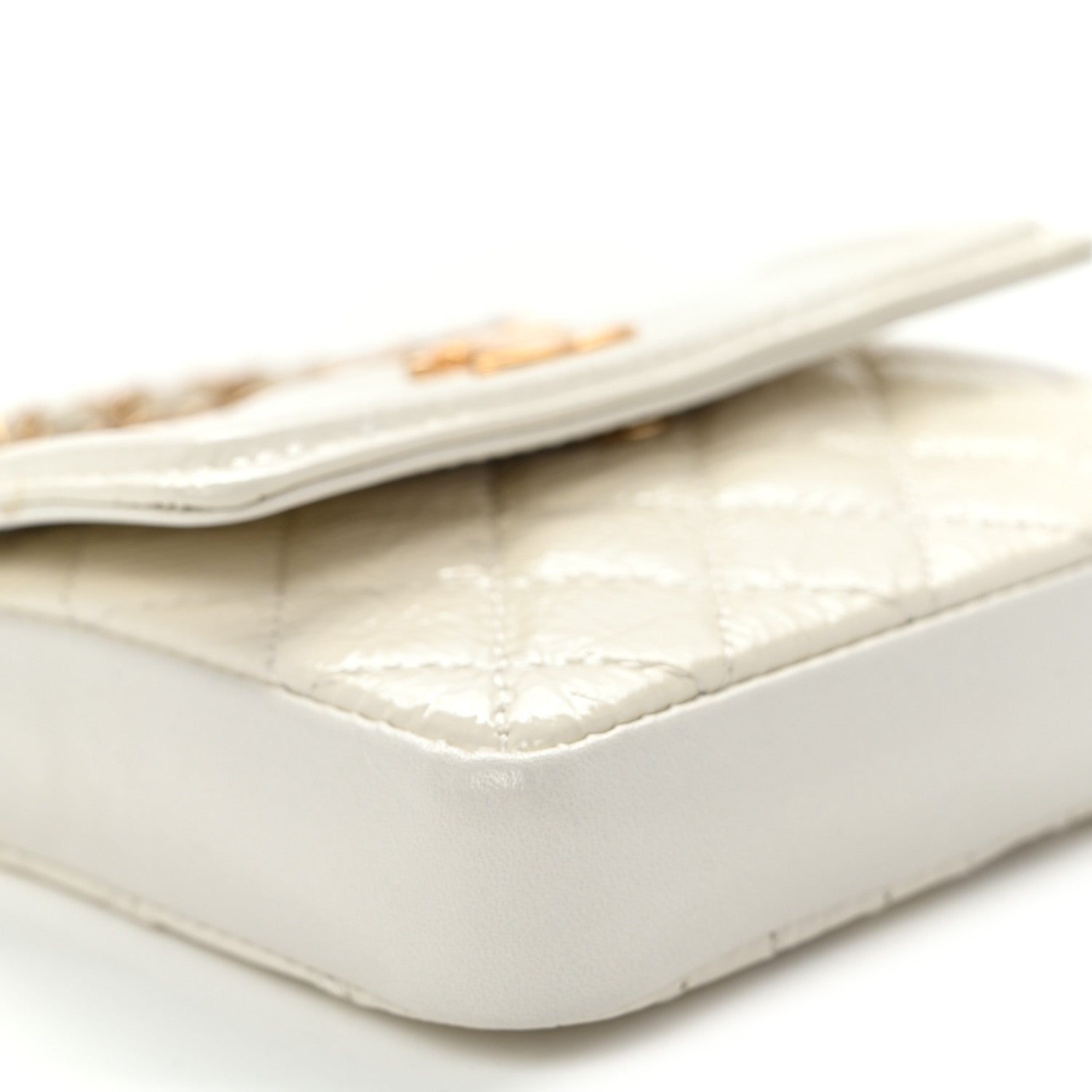 Chanel Shiny Aged Calfskin Quilted Waist Belt Bag White 10 of 11