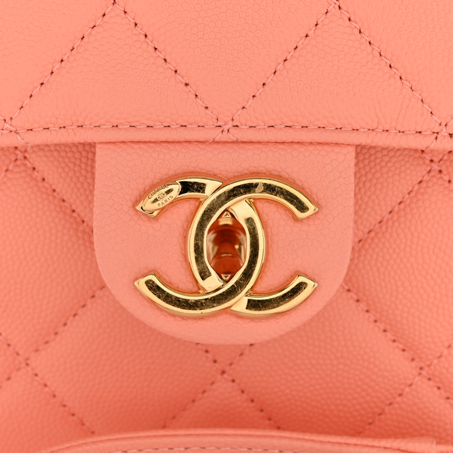 Chanel Caviar Quilted Handy Box Vanity Case Orange 11 of 11