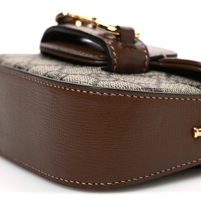 Gucci GG Supreme Monogram Azalea Calfskin Web Horsebit 1955 Wallet On Strap Beige Ebony Brown Sugar 10 of 10
