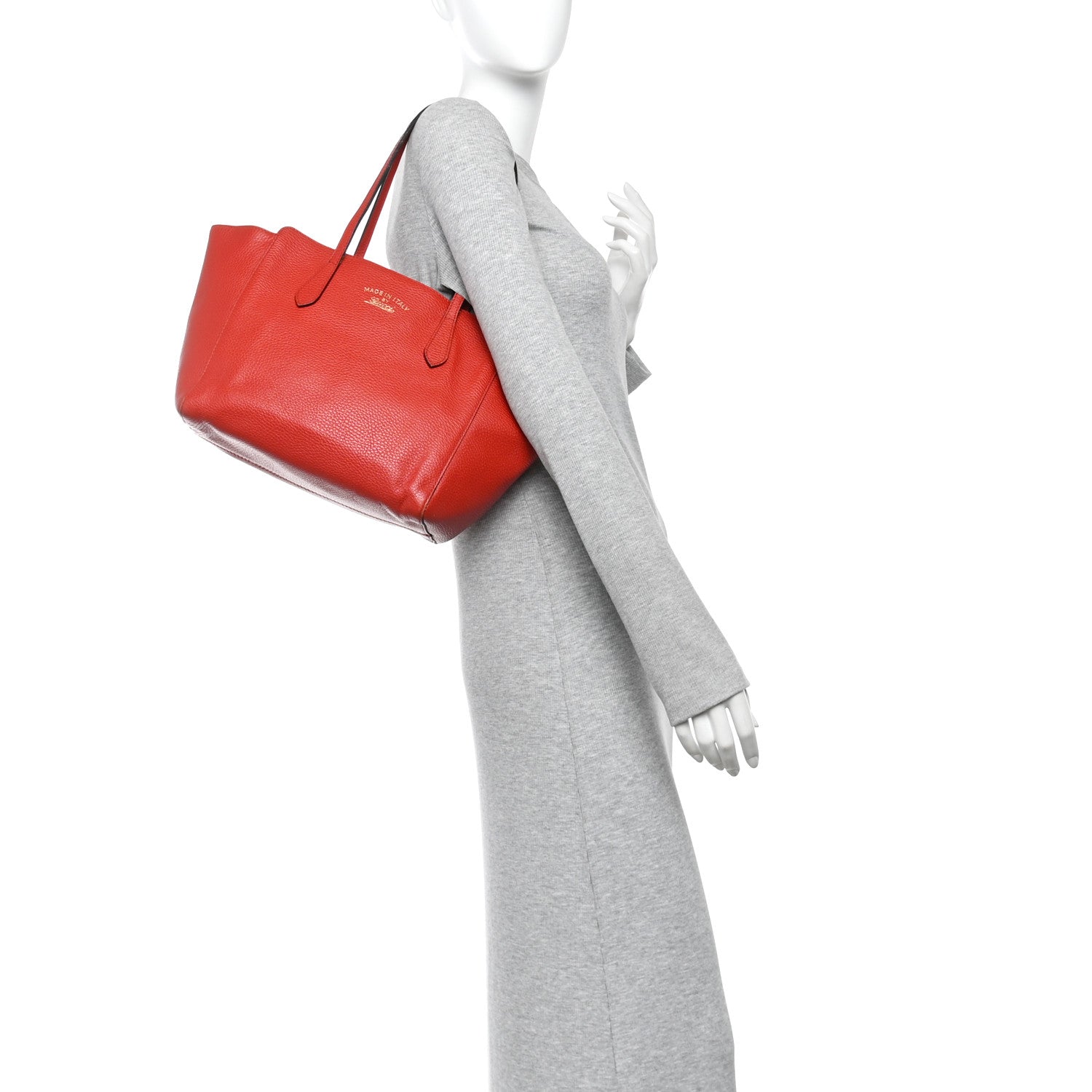 Gucci Dollar Calfskin Small Swing Tote Red 2 of 10