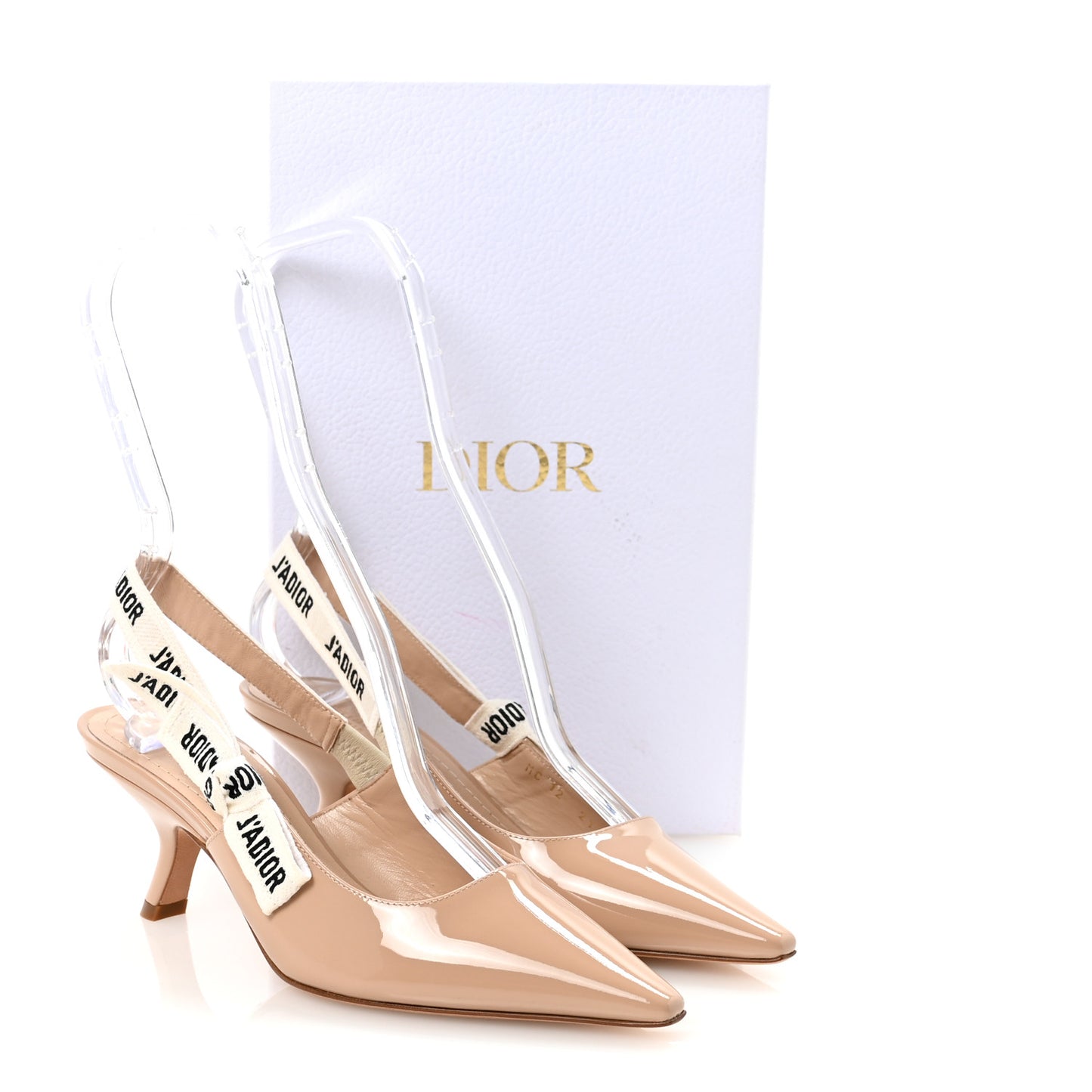 Patent Ribbon J'Adior Slingback 65mm Pumps 35.5 Nude
