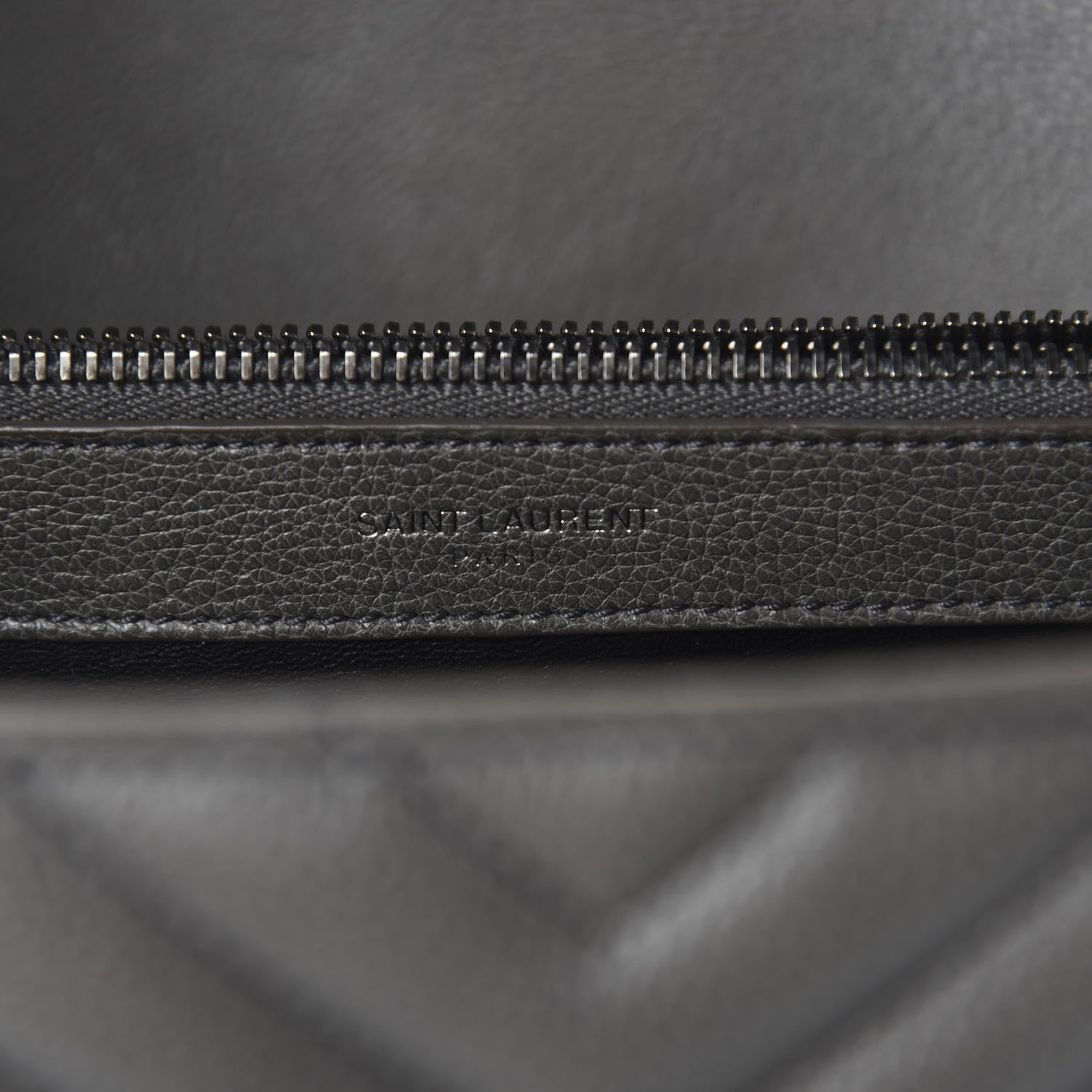 Saint Laurent Sheepskin Matelasse Chevron Monogram Large College Satchel Dark Anthracite 11 of 14