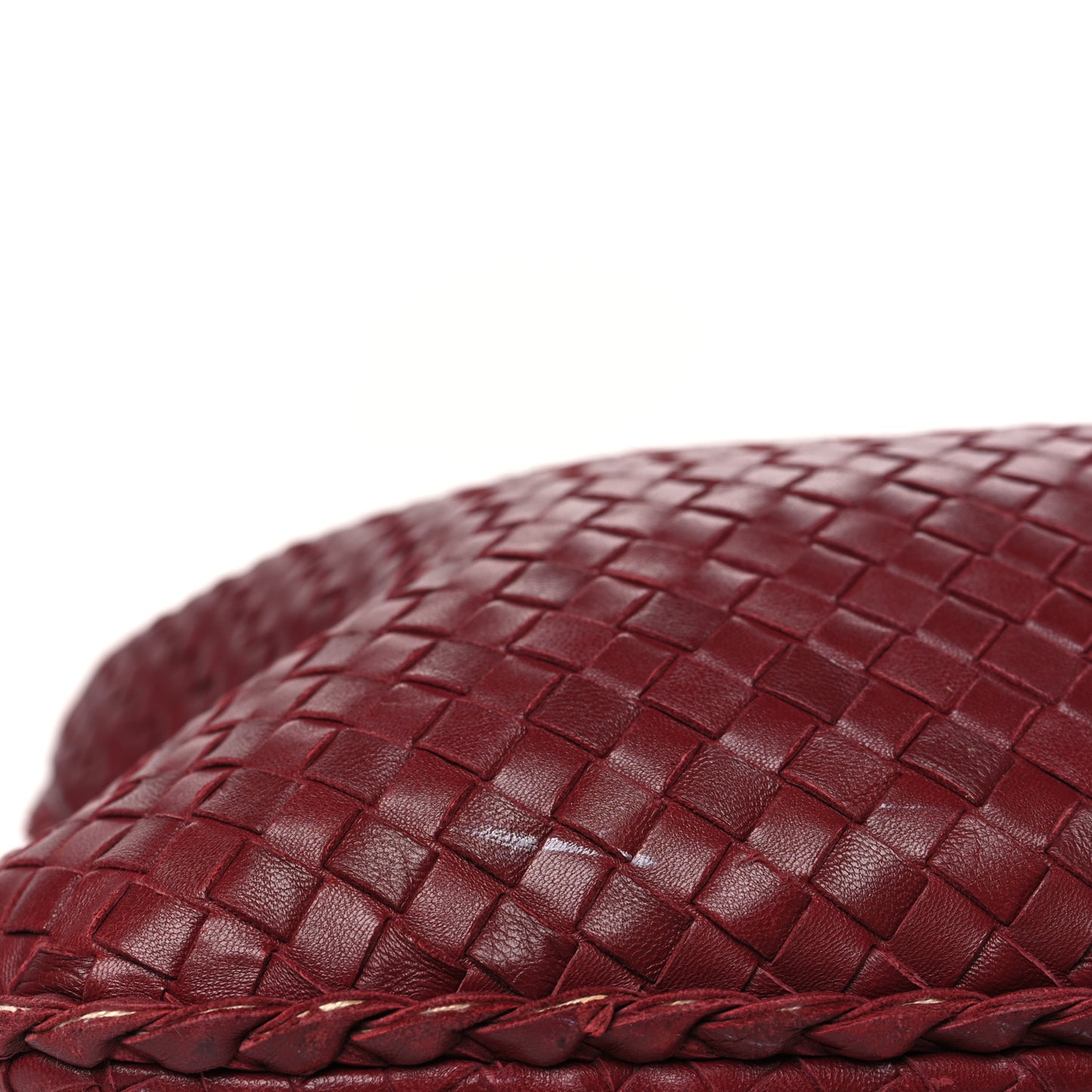 Nappa Intrecciato Large Veneta Hobo Vermillion