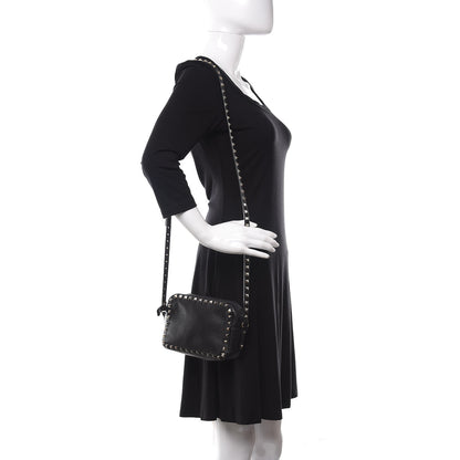 Valentino Garavani Pebbled Calfskin Rockstud Camera Crossbody Bag Black 2 of 14
