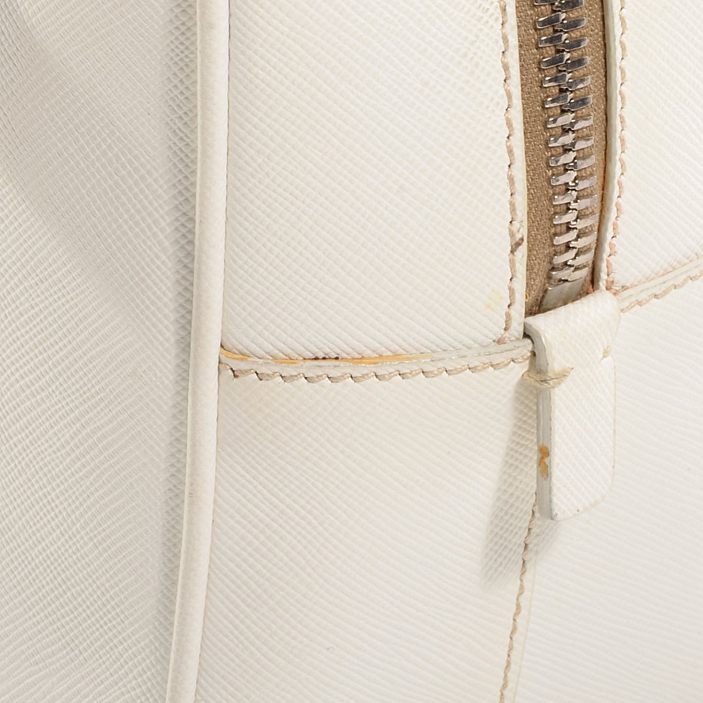 Saffiano Lux Petite Bowler Talco White