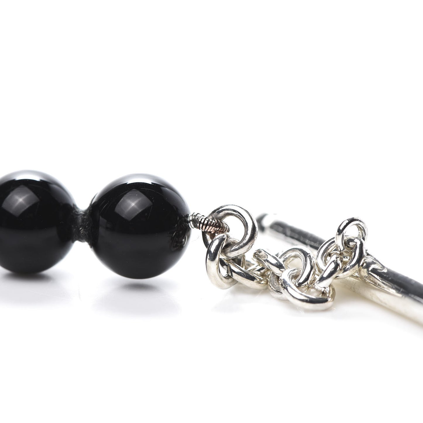 Sterling Silver Black Onyx Bead Toggle Bracelet